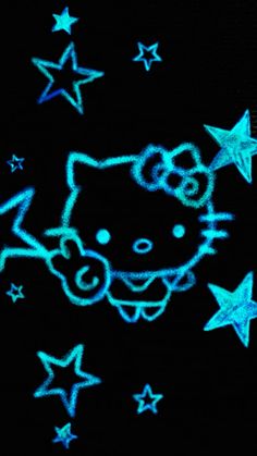 an image of a hello kitty wallpaper with stars