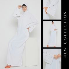 Experience everyday elegance in our White Abaya, featuring delicate sleeve embroidery and crafted from soft Nida matte fabric. With free-flowing sleeves, side pockets, and a modest, plain design, it offers comfort and versatility for regular use, making it ideal for Islamic women seeking both style and modesty in their attire.

#abaya #hajj #umrah #whiteabaya #modestfashion #muslimahfashion