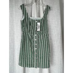 Adorable Green, White And Black Corduroy Jumper Mini Dress Nwt Urban Outfitters. Button Detail On Front. Corduroy Jumper, Urban Outfitters Dress, Button Detail, Striped Dress, Urban Outfitters, White And Black, Jumper, Size 4, Midi Dress