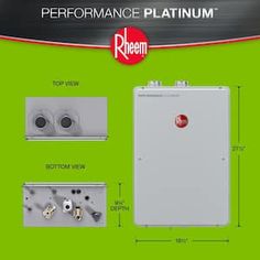 an advertisement for the rheeem performance platform with instructions on how to install it