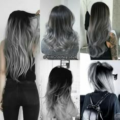 Long Grey Hair, Grey Ombre Hair, Hair Color Options, Silver Hair Color, Grey Hair Color, Hair Blog, Hair Dye Colors, Dye My Hair