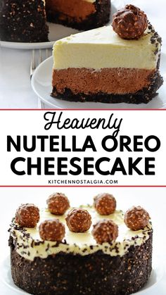 Nutella Oreo Cheesecake is your next must-try recipe! A tantalizing no bake dessert featuring a luscious Oreo cookie crust, indulgent Nutella cheesecake layers, and a topping of luxurious white cheesecake filling. To make it even more irresistible, it's adorned with Ferrero Rocher chocolates, a fitting crown for this divine treat. Whether you're planning a special event, or just want to spoil yourself, this sensation of Nutella and Oreo is sure to impress!