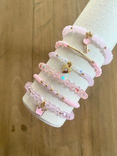 This collection was made in honor of my daughter Emily's 10th Birthday💗💕 All bracelets are made to order so please expect 5-7 business days to ship.  Please do not get bracelets wet as they may stretch. Please specify length and any special requests at checkout.  NO returns or refunds. However, if there is a problem with your order, please let me know! Average wrist sizes are: Kids- 5.5-6inch Womens- 7-7.5 inch Mens- 8-8.5inch Kids Bracelet Ideas, Beaded Bracelets For Kids, Bracelets For Kids, Bracelet For Kids, Bracelets For Girls, Kids Jewellery, Kids Bracelet, Diy Hair Accessories Ribbon, Elastic Bracelets