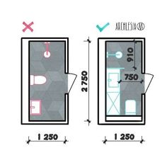 the floor plan for an apartment with one bedroom and two bathrooms, which are separated by a separate bathroom