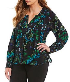 Calvin Klein Plus Size Woven Floral Print Long Sleeve Top Tops And Blouses, Dillard's, Plus Size Tops, Long Sleeve Top, Calvin Klein, Long Sleeve Tops, Sleeve Top, Floral Print, Top Blouse