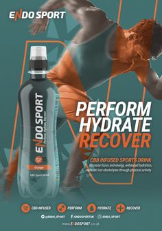 an ad for sports drink with a man doing push ups