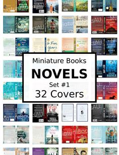 several books with the title'miniature novels set 1 - 32 covers'in front of them