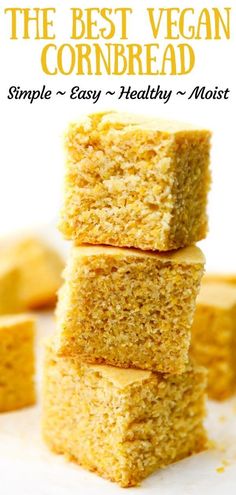 the best vegan cornbread is made with simple, easy healthy and moist ingredients