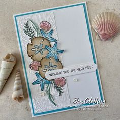 a card with shells and seashells on it