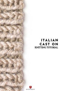 crochet pattern for the italian cast on knitting stitchs, with text overlay