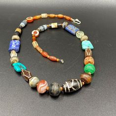 The Necklace Consist Of Antique Etched Agate , Carnelian Beads , Turquoise , Lapis . Crystals and Banded Agate Beads Beautiful Collection of Antique Beads Fast and Free Shipping Service Carnelian Beads, Turquoise Glass, Banded Agate, African Jewelry, Trade Beads, Traditional Jewelry, Agate Beads, Beads Necklace, Agate Stone