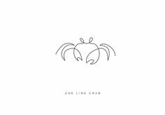 one line crab logo on white background