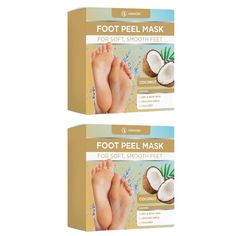 Soft Smooth Feet - Treat Your Dry, Hard, Scaly, Cracked Feet To Some Tender Love And Self-Care With Our Foot Peeling Mask That Will Leave Your Skin Satisfyingly Soft And Silky Smooth. Easy Exfoliating - Simply Slide Your Feet Into The Foot Mask Socks, Wait 60 Minutes, And Watch As Your Feet Start To Peel Within 6-11 Days, Leaving You With Super Soft Feet From Heel To Toe! Botanical Blend - Made With A Blend Of Fruit Acids And Extracts, Our Feet Mask Works To Slough Away Dead Skin Cells On Your S Foot Peel Mask, Lemon Skin, Coconut Scent, Peeling Mask, Foot Mask, Peeling Skin, Foot Cream, Foot Health, Skin Treatments