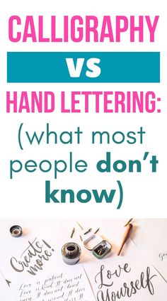 Calligraphy vs hand lettering: why they are NOT the same thing. Learn the important differences between brush calligraphy and hand lettering that most people don't realize! Lettering styles | learn hand lettering | lettering terms and definitions | modern calligraphy