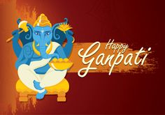 happy ganpatii greeting card with an elephant