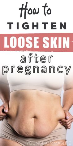 Looking for postpartum tips on how to loose the mommy pooch? Say no more! Learn how to get rid of loose belly skin fast. Tighten loose belly skin after pregnancy, after weight loss or after surgery. We'll also share a skin tightening cream that is 100% natural and safe to use during pregnancy so don't miss out! Belly After Baby, Post Pregnancy Belly, Loose Belly, Tighten Loose Skin, Postpartum Belly, Trening Fitness, Fitness Challenge