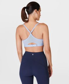 A workout wardrobe icon, designed for low impact workouts like yoga, Pilates and barre. Made from our famous sweat-wicking, quick-drying Power fabric with 4-way stretch. Feminine mesh illusion neckline with air-light, breathable fixed spacer cups. Enhanced adjustability at the underband and shoulder straps for a personalised fit. Easy on and off for quick relief after class. Model wears size S and is 178cm/5'10" tall. Style Code: SB9270Colour: Breeze Blue Snowboarding Accessories, Swimwear Sets, Illusion Neckline, Low Impact Workout, Tops For Leggings, Hoodie Dress, No Equipment Workout, Sports Women, Jacket Dress