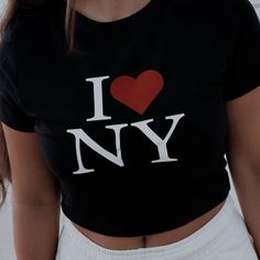 @𝒗𝒂𝒔𝒈𝒖𝒆𝒕𝒕 I Heart Ny, White Baby Tee, I ❤ Ny, Going Out Tops, Outfit Inspo Fall, Cropped Top, Baby Tee, Infant Tees, Top Tee