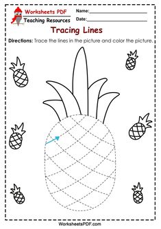 a worksheet for teaching how to draw a pineapple with pictures on it