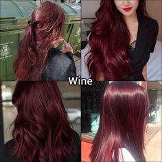 Wine Hair Color, Red Hair Extensions, Wine Red Hair, Korean Hair Color, Wine Hair, Cherry Hair, Hair Tint, Dyed Red Hair