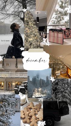 a collage of photos with the words december