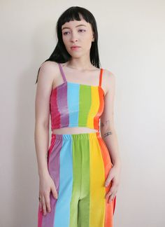 Rainbow Luna Top – K.S. Garner Cute Pride Outfits, Lgbtq Style, Colors In The Rainbow, Toothpaste Kisses, Rainbow Stuff, Pride Fashion, Rainbow Clothes, Rainbow Top, Rainbow Style