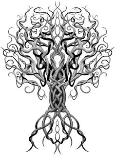 a drawing of a tree with many branches