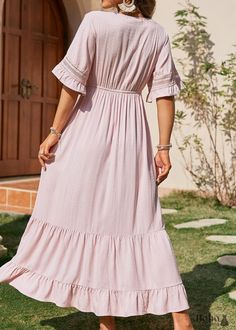 Lace-Up Pink Boho Maxi Dress Melanie - Boho Dress Official Pink Boho Dress, White Lace Maxi Dress, White Lace Maxi, Bohemian Style Clothing, Boho Style Outfits, Pink Maxi, Country Design, Pink Boho, Boho Maxi