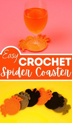 easy crochet spider coasters for halloween