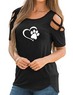 Heart Tshirt, Tshirt Women, Bear Paw, Shoulder Tops, Women Humor, Off Shoulder Tops, Womens Fashion Casual, Shirts & Tops, Casual T Shirts