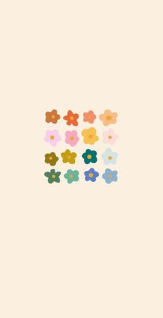 flowers are arranged in different colors on a beige background with the words, flower power