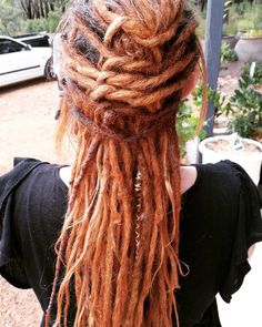 Dreadlock Updos, Ginger Locs, Punky Hair, Rasta Dreads, Short Haircut Tutorial, Short Haircut For Women, Red Dreads, Skirts Design