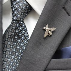 Metal fly suit lapel pin to jazz up your outfit. Dimension:  approx. 1 inch by 1 inch Suit Pins For Men, Tie Pins For Men, Suit Pin For Men, Brooch For Men Suit, Suit Accessories For Men, Tim White, Lapel Pins Suit, Men's Brooch, Groom Wedding Attire