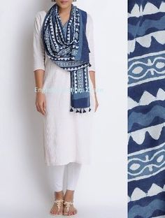 Indigo Dupatta, Indian Kurti Designs, Salwar Designs, Long Kurti Designs, Casual Indian Fashion, Salwar Kamiz, Kurti Designs Party Wear, Kurta Designs Women, Dress Indian Style