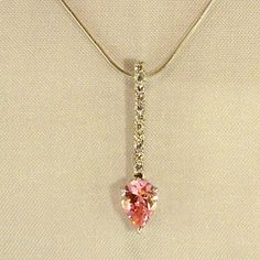 Lite Pink Pear Cut Cubic Zirconias Silver Designer Necklace 925 Silver Rhodium Plated Pear Cut Stone Size 8mm Across Snake Chain Length 18" To 20"Neckline. Pendant 1 1/2"Long Chain & Pendant Stamped (Ld 925) See Pic. New Never Worn. Necklace For Neckline, Designer Necklace, Snake Necklace, Chain Pendant, Long Chain, Pear Cut, Snake Chain, Chain Pendants, Necklace Designs