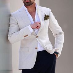 Men Suit Fashion, Men Suits Blue, Suit Fashion Men's, Best Suits For Men, Off White Blazer, Mens Tailor, Suits Men Business