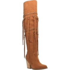 Sparks will fly when you wear the Witchy Woman boots. They are attitude in soft suede. Two rows of long leather tassels and accompanying studded straps will have all eyes on you. The 22 in. height and tall fashion heel creates a leg that goes on forever. Inside zip. Be ready for the compliments. Size: 7.  Color: Brown.  Gender: female.  Age Group: adult. Chelsea Winter, Western Knee-high Boots Medium Width, Fitted Western Brown Knee-high Boots, Womens Bogs, Woman Boots, Brown Western Ankle-high Boots, Camo Boots, Western Brown Knee-high Boots With Reinforced Heel, Star Boots