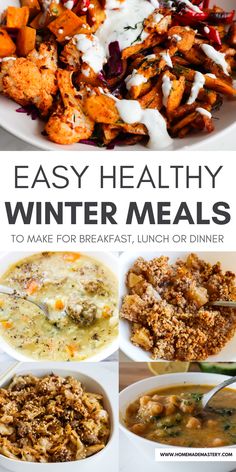 easy healthy winter meals to make for breakfast, lunch or dinner