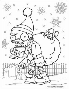 the simpsons christmas coloring page with an image of a cartoon character wearing a santa hat