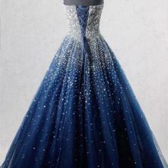 Blue Strapless Ball Gown For Wedding, Blue Tulle Wedding Dress For Banquet, Blue Sweetheart Neckline Ball Gown For Wedding, Blue Wedding Ball Gown With Sweetheart Neckline, Sweet 16 Dresses Long, Navy Blue Prom Dresses, 16 Cake, Strapless Prom Dresses, Blue Evening Dresses