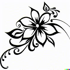 a black and white flower tattoo design