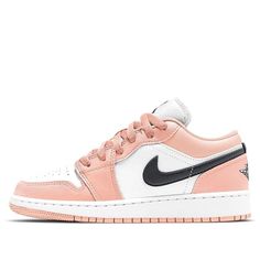 Air Jordan 1 Low GS Light Arctic Pink 553560-800 Dunk Low Nike, Nike Air Jordan 1 Low, Kids Basketball, Jumpman Logo, Marina Blue, Nike Air Jordan 1, Air Jordan 1 Low, Jordan 1 Low, Round Toe Heels