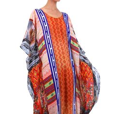 Long Kaftan Dress - Colors Of Fashion Brand Length - 59"-60" One Size Fits All ( 2-12) Fabric - Silky Feel 100% Polyester Care - Hand Wash Brand - Colors Of Fashion One Size Fits ( 2-14 ) Usa Size Versatility Ensures You'll Never Be Bored Of This Round Neck Kaftan! Orange Kaftan With Kimono Sleeves For Spring, Orange Spring Kaftan With Kimono Sleeves, Orange Maxi Length Kaftan For Spring, Bohemian Orange Printed Maxi Dress, Orange Bohemian Printed Maxi Dress, Bohemian Orange Floor-length Dress, Orange Bohemian Floor-length Maxi Dress, Traditional Multicolor Print Summer Dress, Traditional Orange Tunic Dress