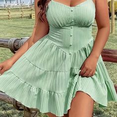 Nwot Plus Size Mint Colored Sun Dress. Adorable Fit, Stretchy Panel In Back, No Flaws Sz 3x Plus Size Sundress, Plus Size Kleidung, Sun Dress, Cami Dress, Plus Clothing, Plus Size Dresses, Sundress, Gowns Dresses, Plus Size Outfits