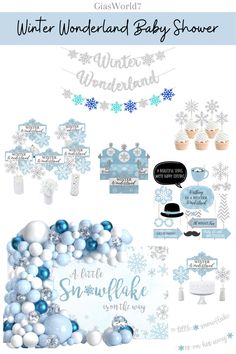 Winter Wonderland and A Little Snowflake is on his way Baby Shower theme Idea decorations. Perfect for a baby shower in December and/or Winter! Christmas Theme Baby Shower Ideas Boy Blue, Frozen Baby Shower Theme, Winter Themed Baby Shower Ideas Boy, Snowflake Gender Reveal Ideas, Ice Ice Baby Shower Theme, Baby It's Cold Outside Baby Shower Theme Boy, Winter Wonderland Christmas Tree Theme, A Little Snowflake Is On The Way Showers, Little Snowflake Baby Shower Ideas