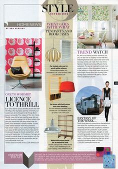 an article in the style magazine features furniture and decor