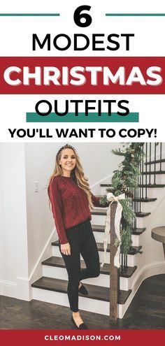 Christmas Party Outfits Winter, Family Christmas Party Outfits Casual, Christmas Day Outfit Women Casual, Casual Christmas Outfits For Women Jeans, Christmas Eve Outfits Church, Christmas Eve Outfits For Teens, Christmas Outfit Pants, Modest Christmas Outfit, Christmas Church Outfit