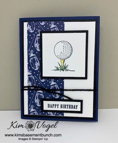 a birthday card with a golf ball on it