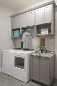 a washer and dryer in a laundry room