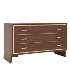 a wooden dresser with two drawers on one side